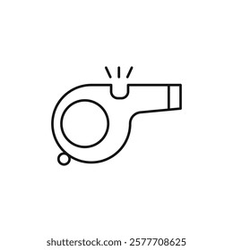 Whistle icon set in thin line outline style and linear vector sign