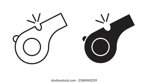 Whistle icon set in thin line. vector illustrations for web