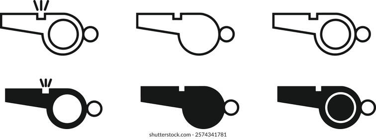 Whistle icon set. Vector graphic illustration. Suitable for website design, logo, app, template,