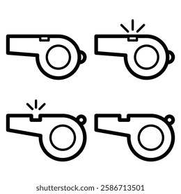 Whistle Icon Set. Whistle Vector Icon in line style design. Whistle Symbol.