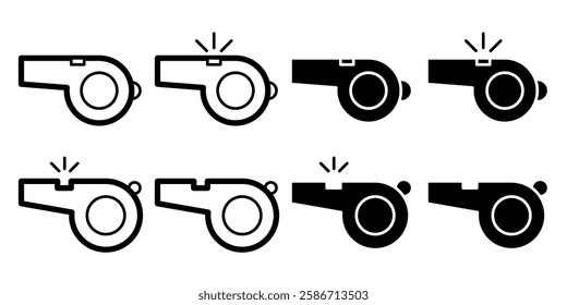 Whistle Icon Set. Whistle Vector Icon in line style design. Whistle Symbol.