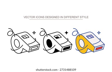 Conjunto de ícones de assobio com fundo branco