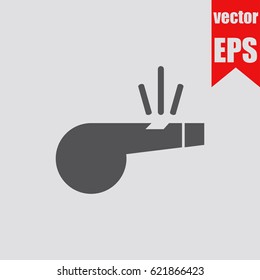 Whistle icon sign symbol isolated in flat style.Vector illustration.