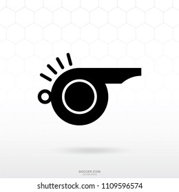 Whistle icon. Soccer football sport sign and symbol for template design. Vector illustration.