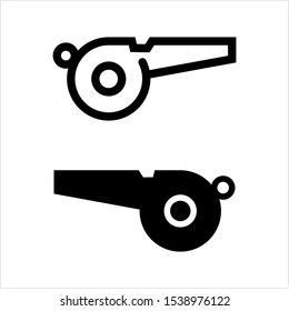 Whistle Icon, Sound Whistle Vector Art Illustration