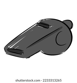 whistle icon. sports concept, soccer, football, equipment, referee, etc. hand drawn vector illustration.