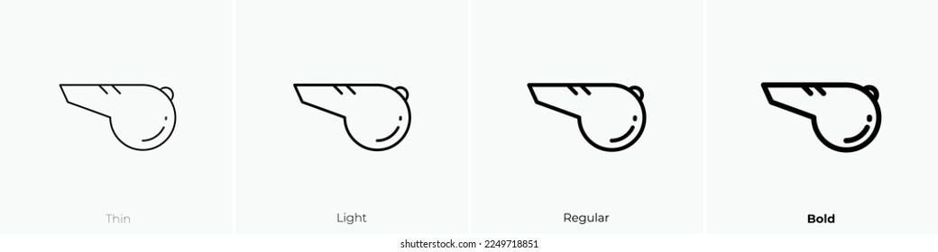 whistle icon. Thin, Light Regular And Bold style design isolated on white background