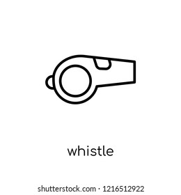 Whistle icon. Trendy modern flat linear vector Whistle icon on white background from thin line sport collection, editable outline stroke vector illustration