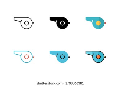 whistle icon vector illustration with different style design. isolated on white background
