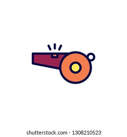 Whistle Icon Vector Illustration in Filled Style for Any Purpose