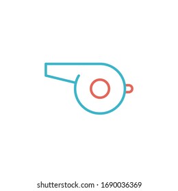 whistle icon vector illustration. whistle icon with two color line style design