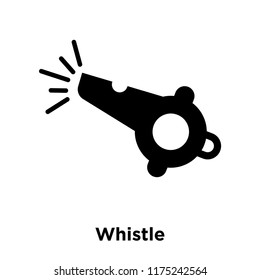 Whistle icon vector isolated on white background, logo concept of Whistle sign on transparent background, filled black symbol