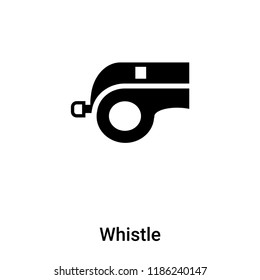 Whistle icon vector isolated on white background, logo concept of Whistle sign on transparent background, filled black symbol