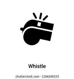 Whistle icon vector isolated on white background, logo concept of Whistle sign on transparent background, filled black symbol