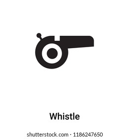 Whistle icon vector isolated on white background, logo concept of Whistle sign on transparent background, filled black symbol