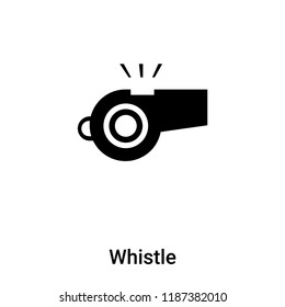 Whistle icon vector isolated on white background, logo concept of Whistle sign on transparent background, filled black symbol