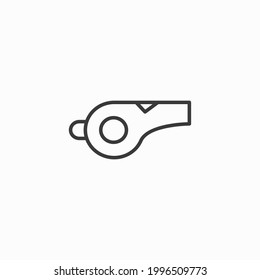 Whistle icon vector isolated on white background, logo concept. Referee vector illustration. Sports sign symbol - vector play game, coach or trainer equipment