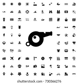 Whistle icon. vector isolated icon for web and mobile on white background.. set of filled summer icons.