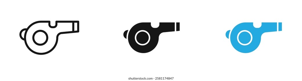 Whistle icon vector line logo mark or symbol set collection outline style