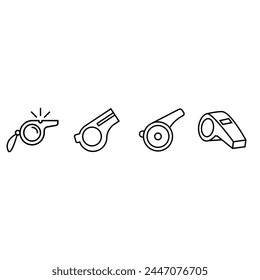 Whistle icon vector set. Trainer illustration sign collection. Training symbol. Sport logo.