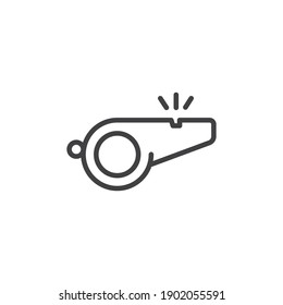 Whistle icon. Vector sign of police and judges. Isolated background