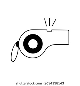 whistle icon with white background vector stock illustration