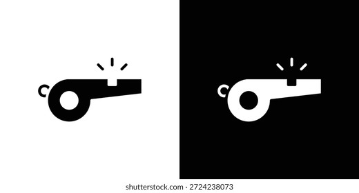 O conceito de vetor plano dos ícones de assobio. Ilustrações em preto e branco