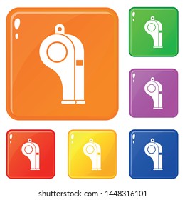 Whistle icons set collection vector 6 color isolated on white background