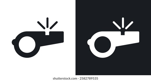 Whistle icons set vectors black and colored style