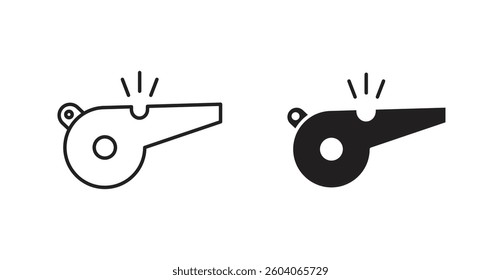 Whistle icons in solid black and outlined style