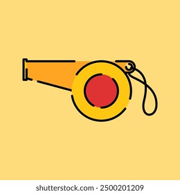 Whistle Illustration Isolated on Yellow Background