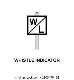 whistle indicator sign icon. Element of railway signs for mobile concept and web apps. Detailed whistle indicator sign icon can be used for web and mobile. Premium icon on white background
