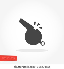 Whistle Isolated Flat Web Mobile Icon / Vector / Sign / Symbol / Button / Element / Silhouette