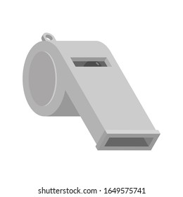 Whistle isolated. Iron catcall. Classic Coaches Whistle. vector illustration
