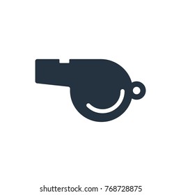 whistle judge icon on white background, fitness, sport