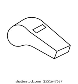 Whistle line art vector illustration, whistle outline line icon, sport whistle clip art in linear style