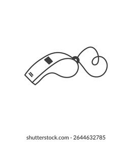 Whistle Line Drawing. Simple sketch for umpire or referee designs. Doodle Vector illustration