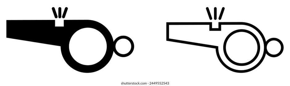 Whistle line and glyph icon. Sport symbol. Vector illustration
