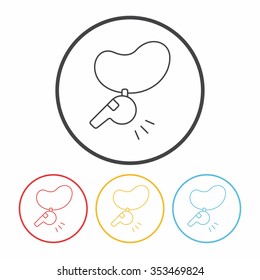 whistle line icon