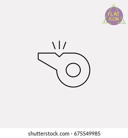 whistle line icon