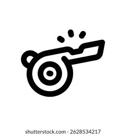 whistle line icon. Clean and minimalist vector icon for websites, mobile apps, presentations, and logos. Fully scalable and customizable for any project.