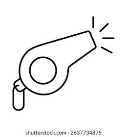 Whistle Line Icon. Fitness, Health, Healthy Lifestyle, Wellbeing, Exercise, Health Care, Sport, Workout Editable Stroke Vector Illustration