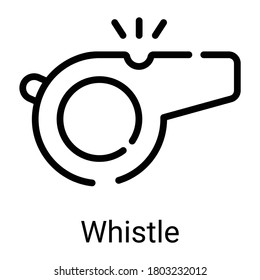 whistle line icon isolated on white background