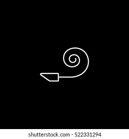 Whistle Line Icon On Black Background