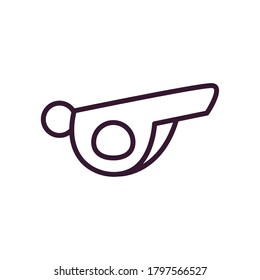 whistle line style icon design, Sport hobby competition and game theme Vector illustration