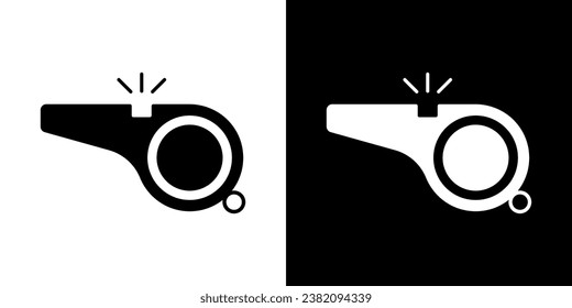 Whistle in line style. Whistle for referee or trainer. Whistles icon.