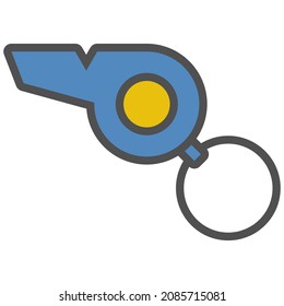 Whistle linear icon with colored fill.Vector illustration.
