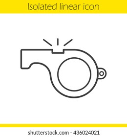 Whistle linear icon. Thin line illustration. Contour symbol. Vector isolated outline drawing