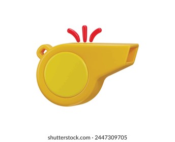 whistle loudspeaker icon 3d rendering vector illustration