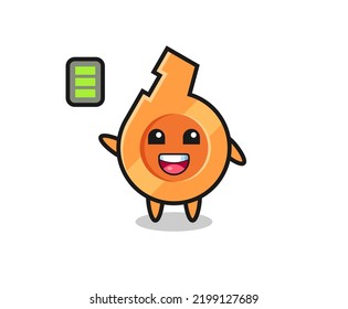 whistle mascot character with energetic gesture , cute design